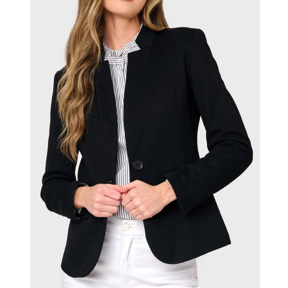 Women's Notch Collar Gibsonlook Black Blazer NWOT